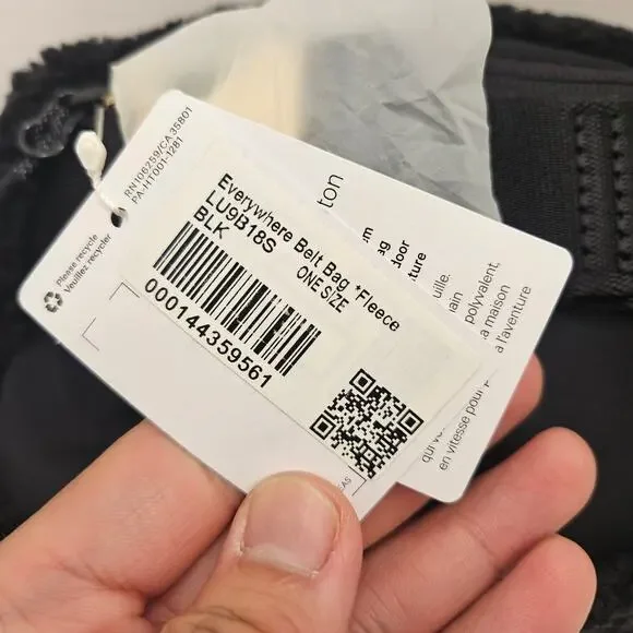 LULULEMON 2 LITER EVERYWHERE BELT BAG LARGE BLACK FLEECE NWT - Picture 3 of 6